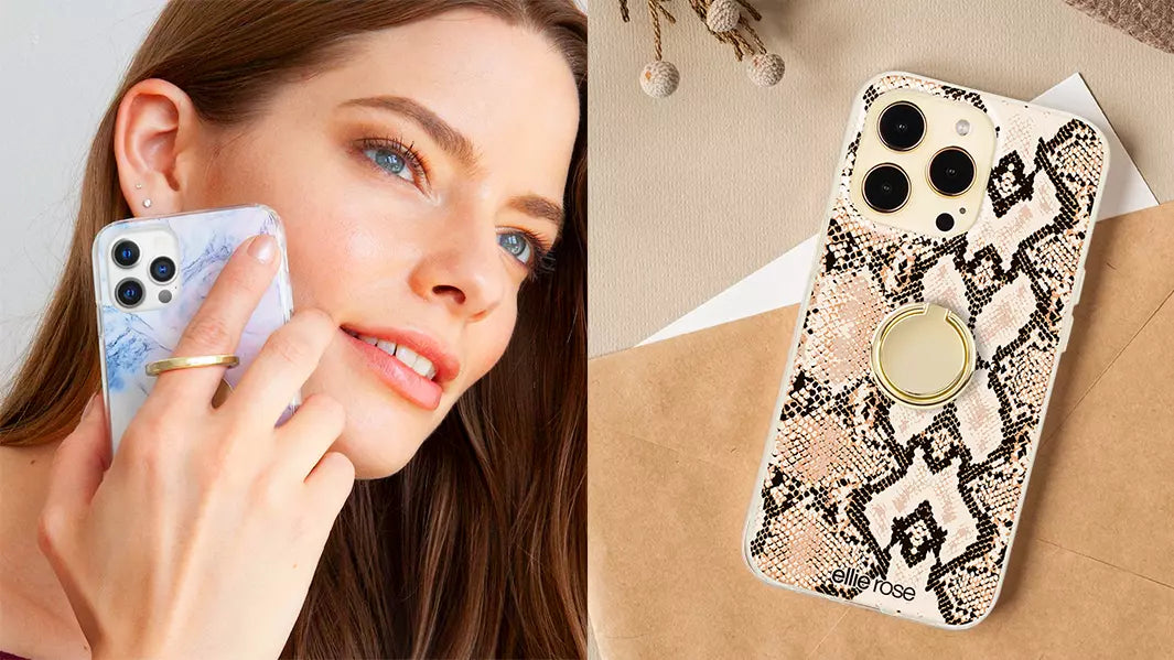 Using a gold phone ring on an iPhone with a snakeskin case