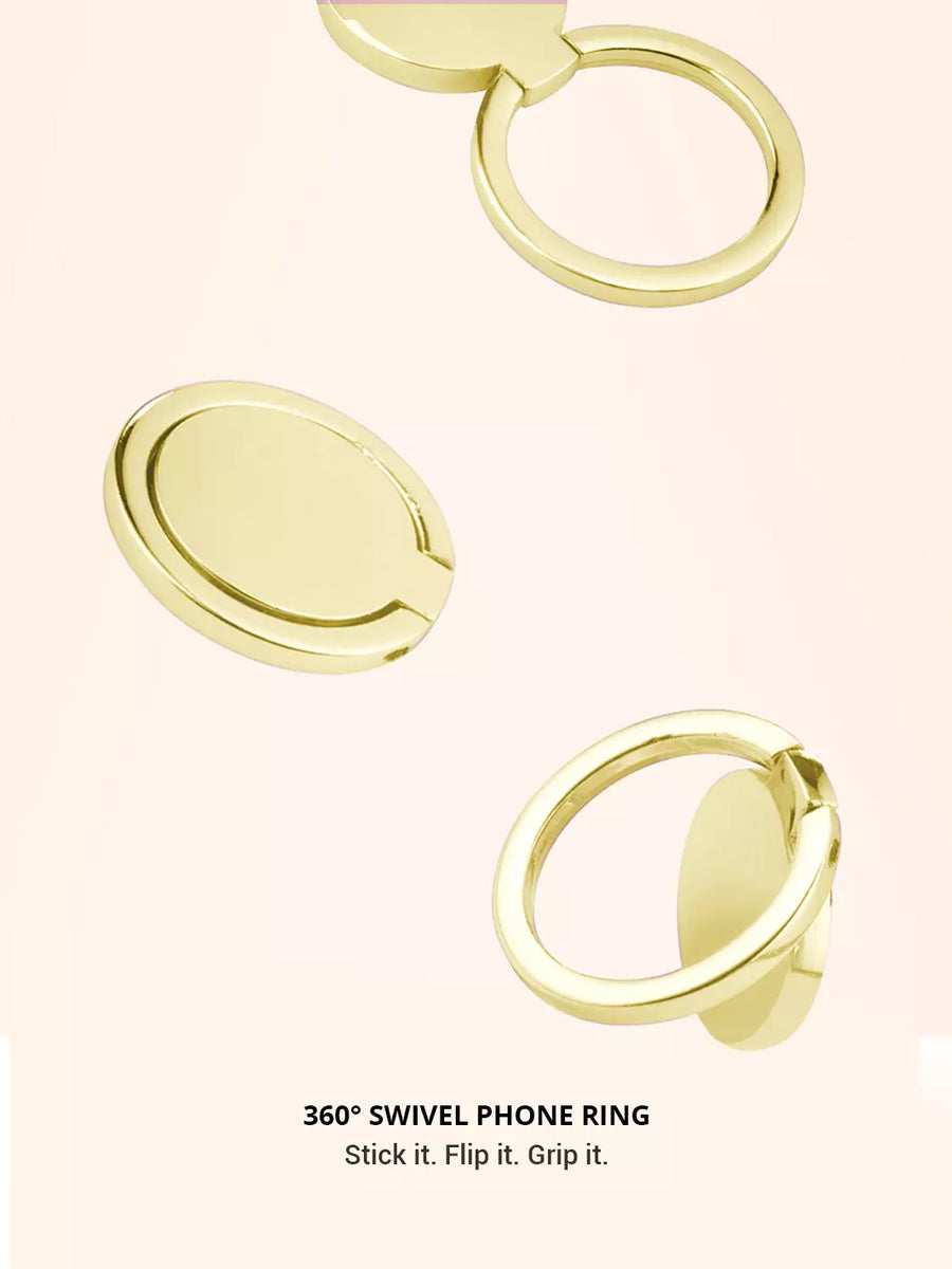 showing 3 ways to use the gold phone ring