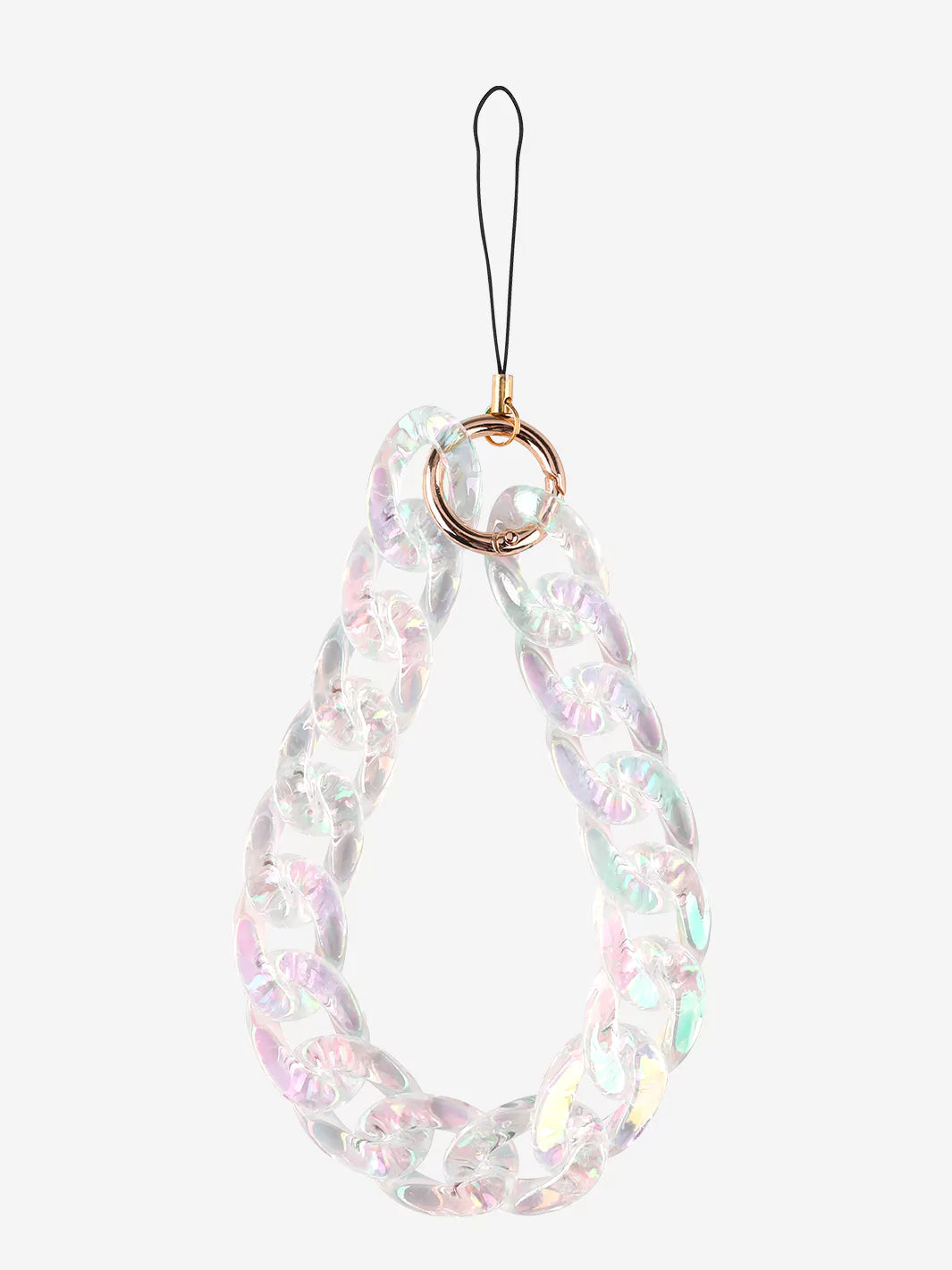 Clear holographic phone wristlet  charm