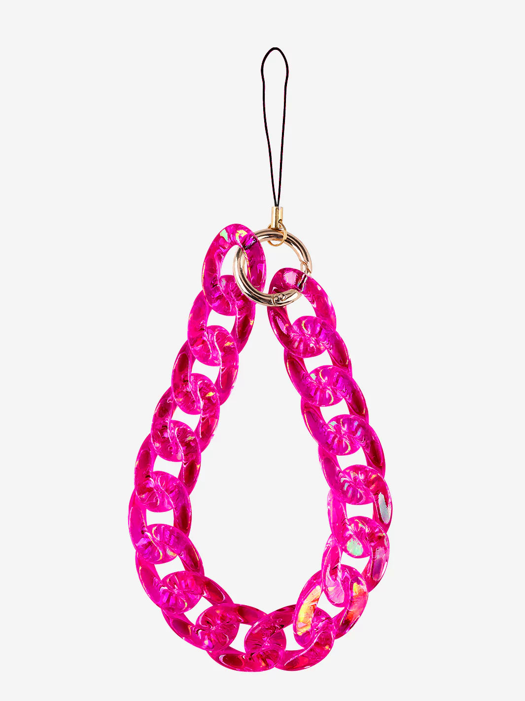 Hot Pink Holographic Phone Charm wristlet 