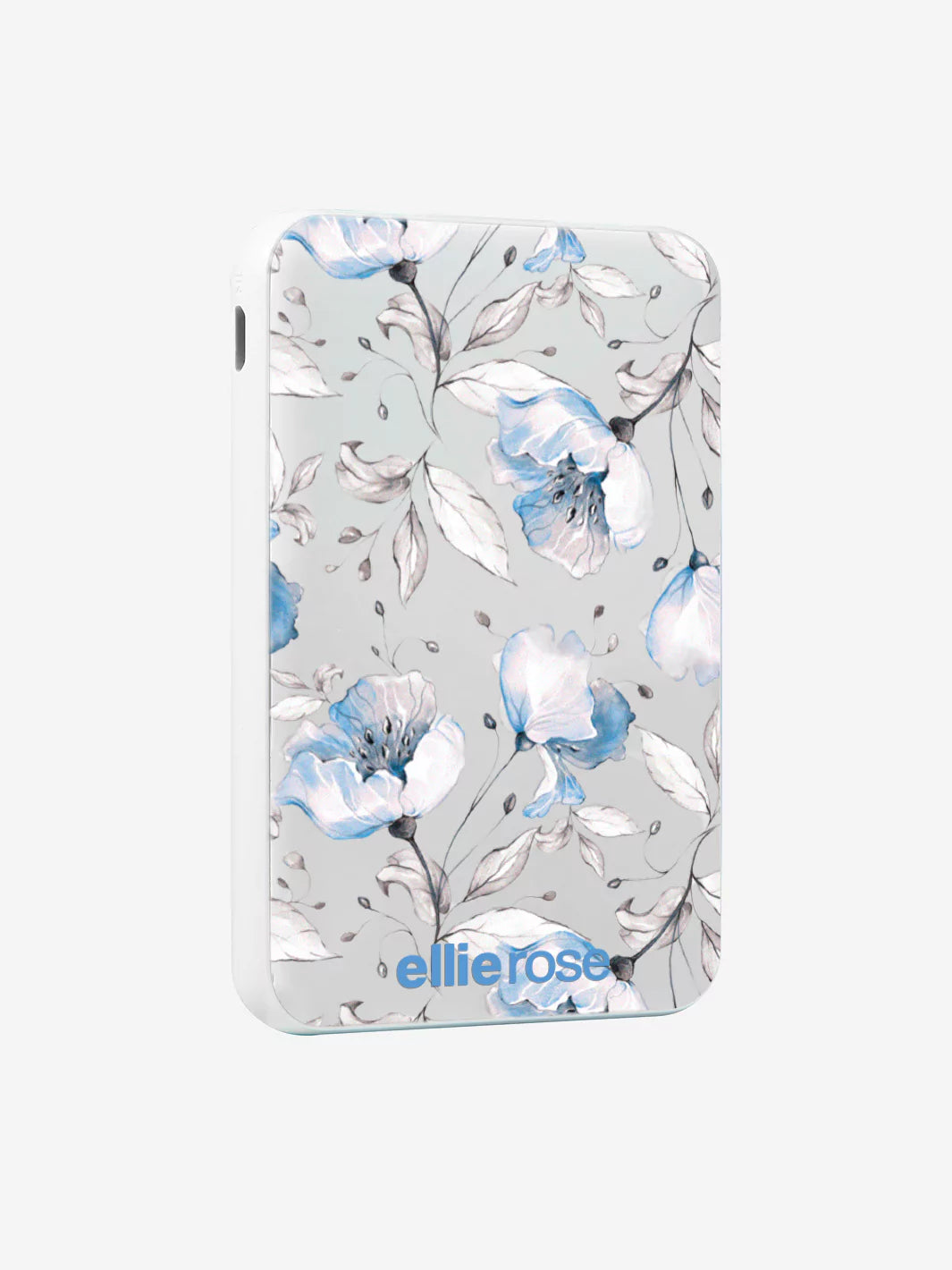 Side view Blue Floral Powerbank