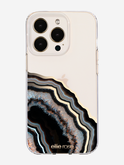 Black and Gold Agate iPhone Case