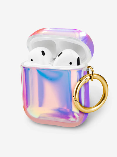 Aura Airpods Case with Airpods 1 and gold metal clip