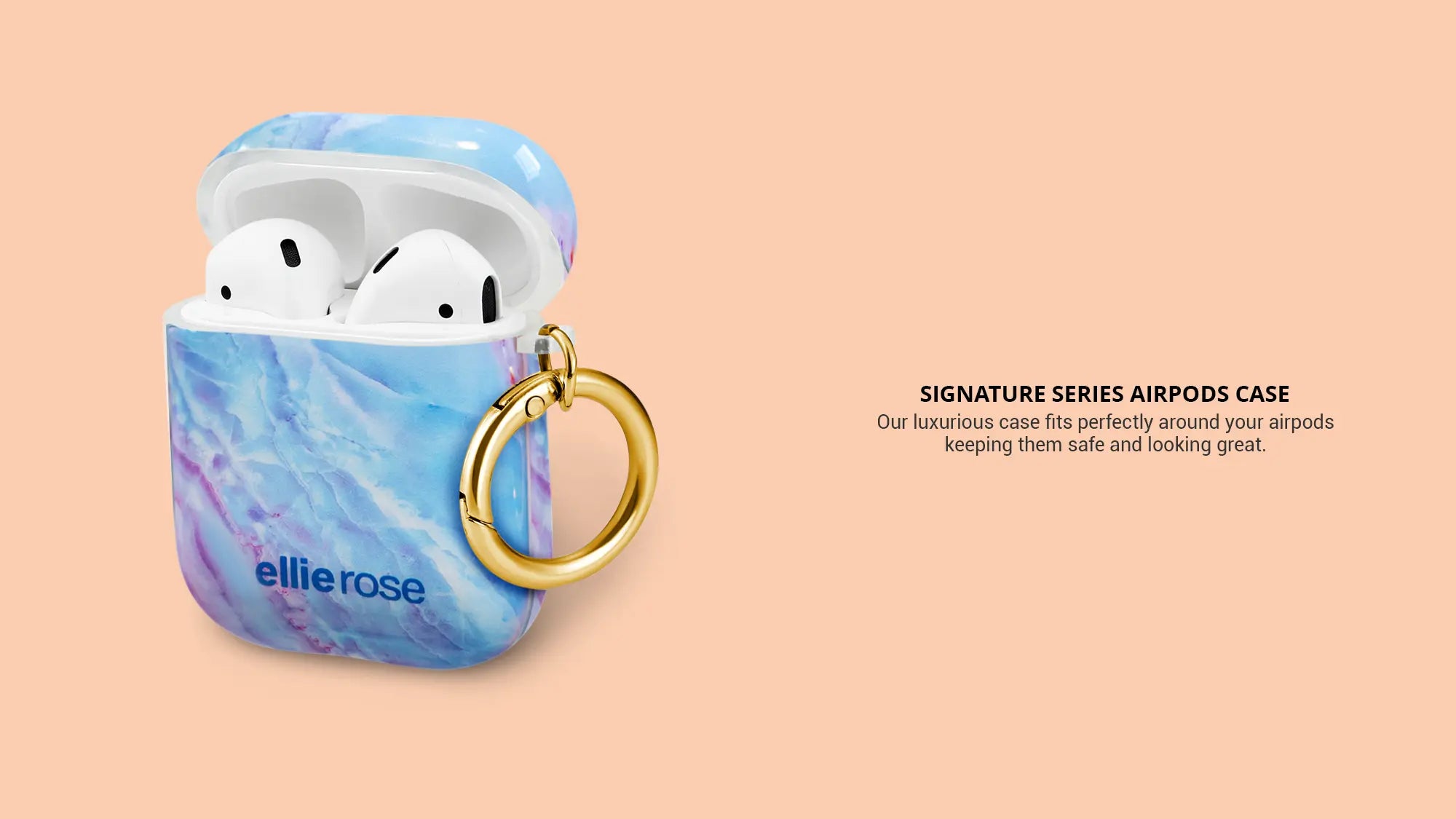 mystic journey airpods case with gold metal ring