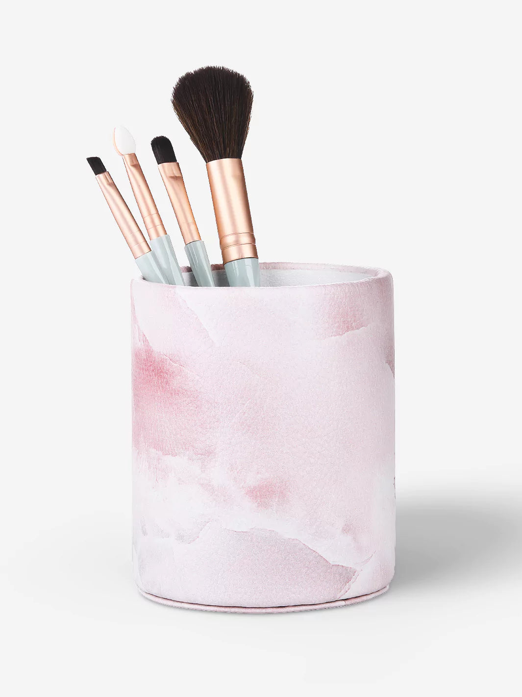 Pink Onyx pen cup with make up brush