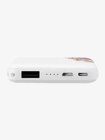 Rose Gold agate powerbank USB ports