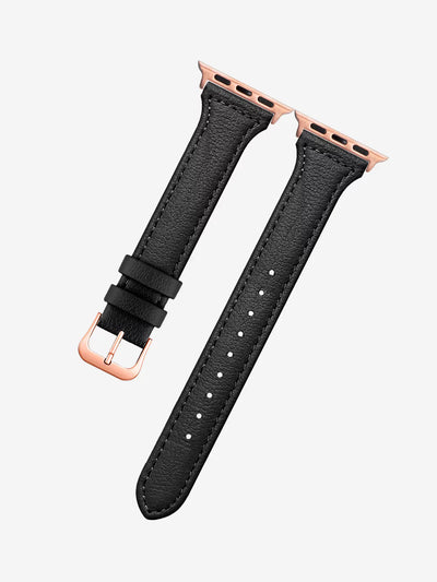 2 pieces black leather band for apple watch