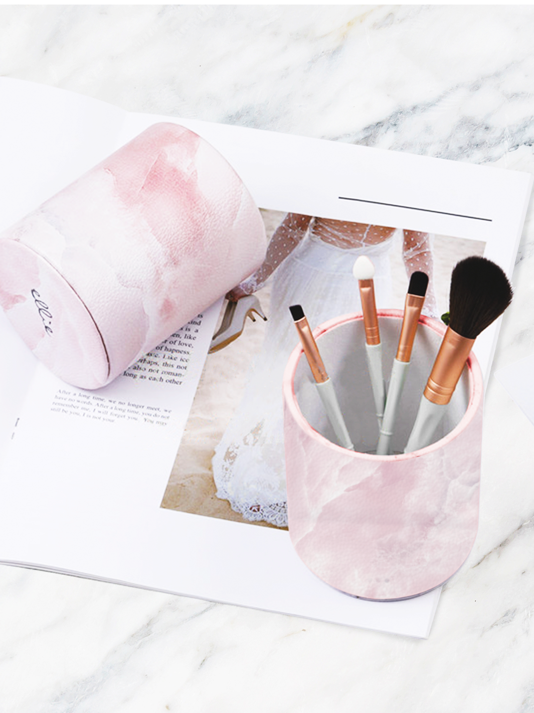 Cracked Marble Pen Cup