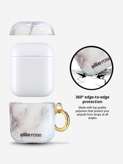 White Marble Airpods Case