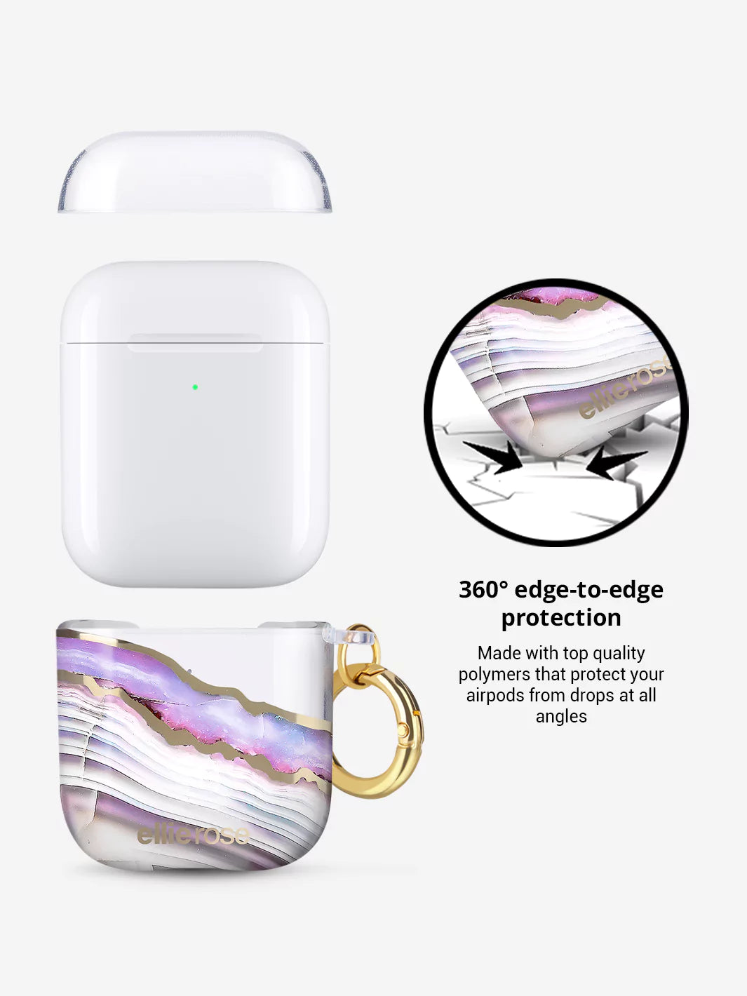 Lavender Agate Airpods Case Protection made with polymers