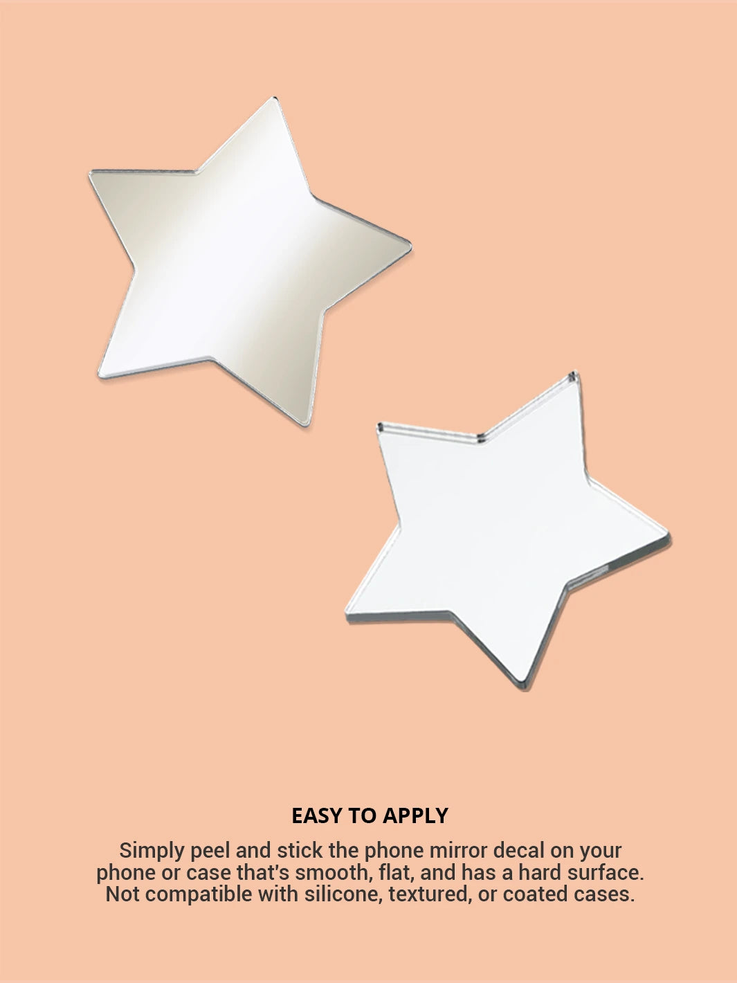 2 pieces phone mirror star decal easy to apply