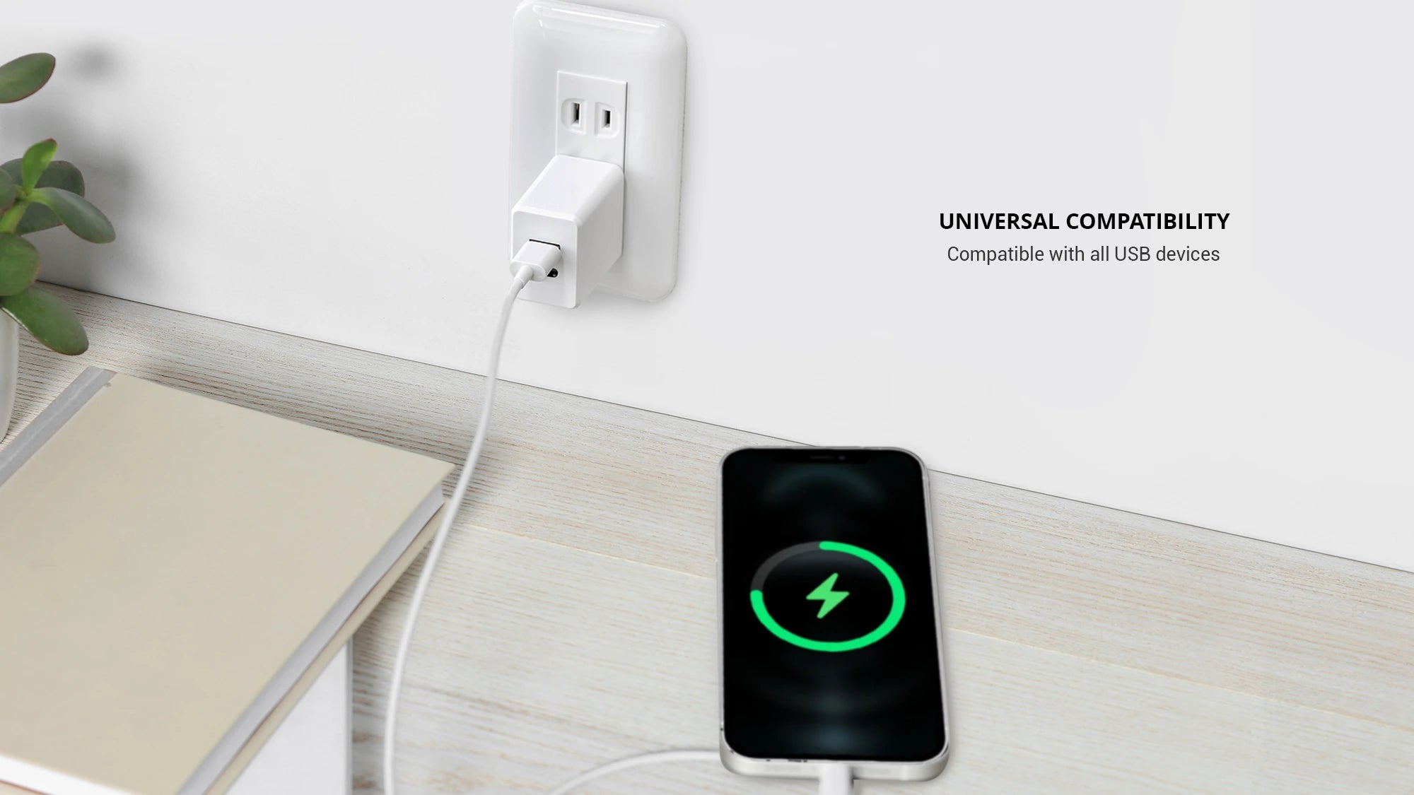 Charging an iphone using white wall charger