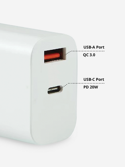 Dual Port USB-C + USB-A Wall Charger