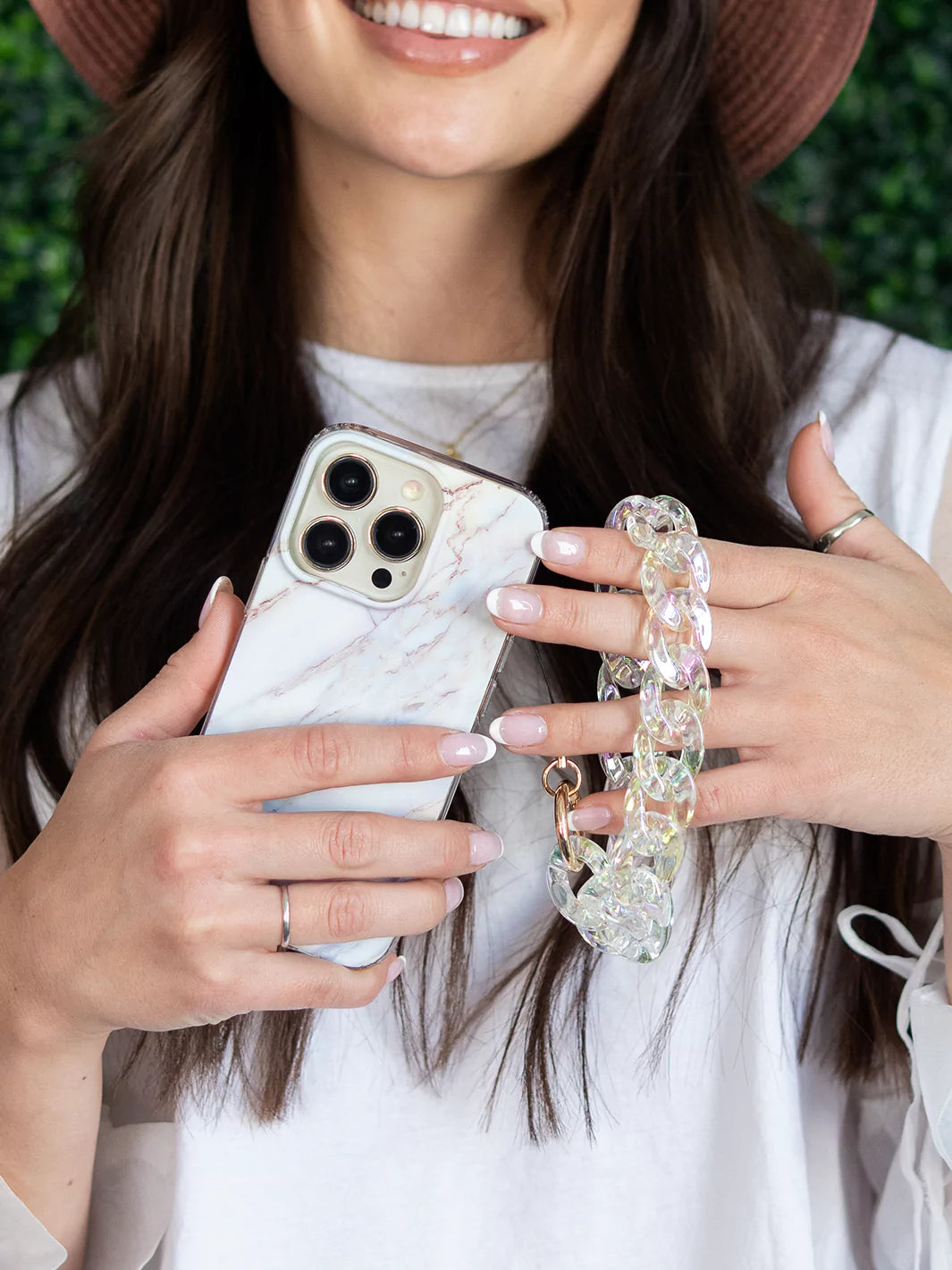 Clear Holographic Phone Wristlet Charm