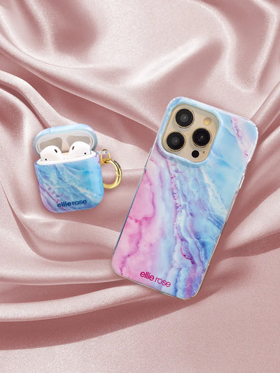 Mystic journey airpods case with iphone blush background