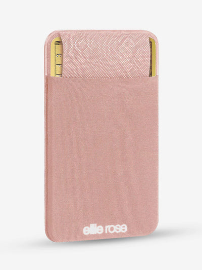 Side view of Blush Phone pocket with card and love ellie logo