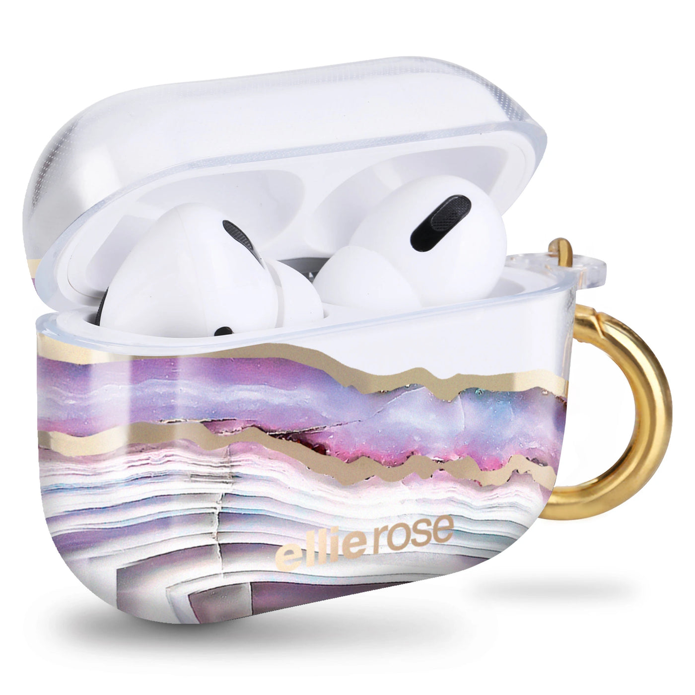 Side view of Lavender Agate airpods pro case