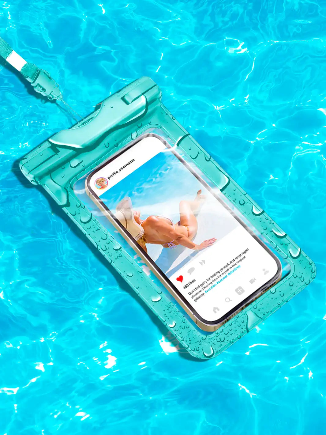 Waterproof Phone Bag - Aqua