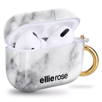 Side view of White Marble Airpods Pro Case