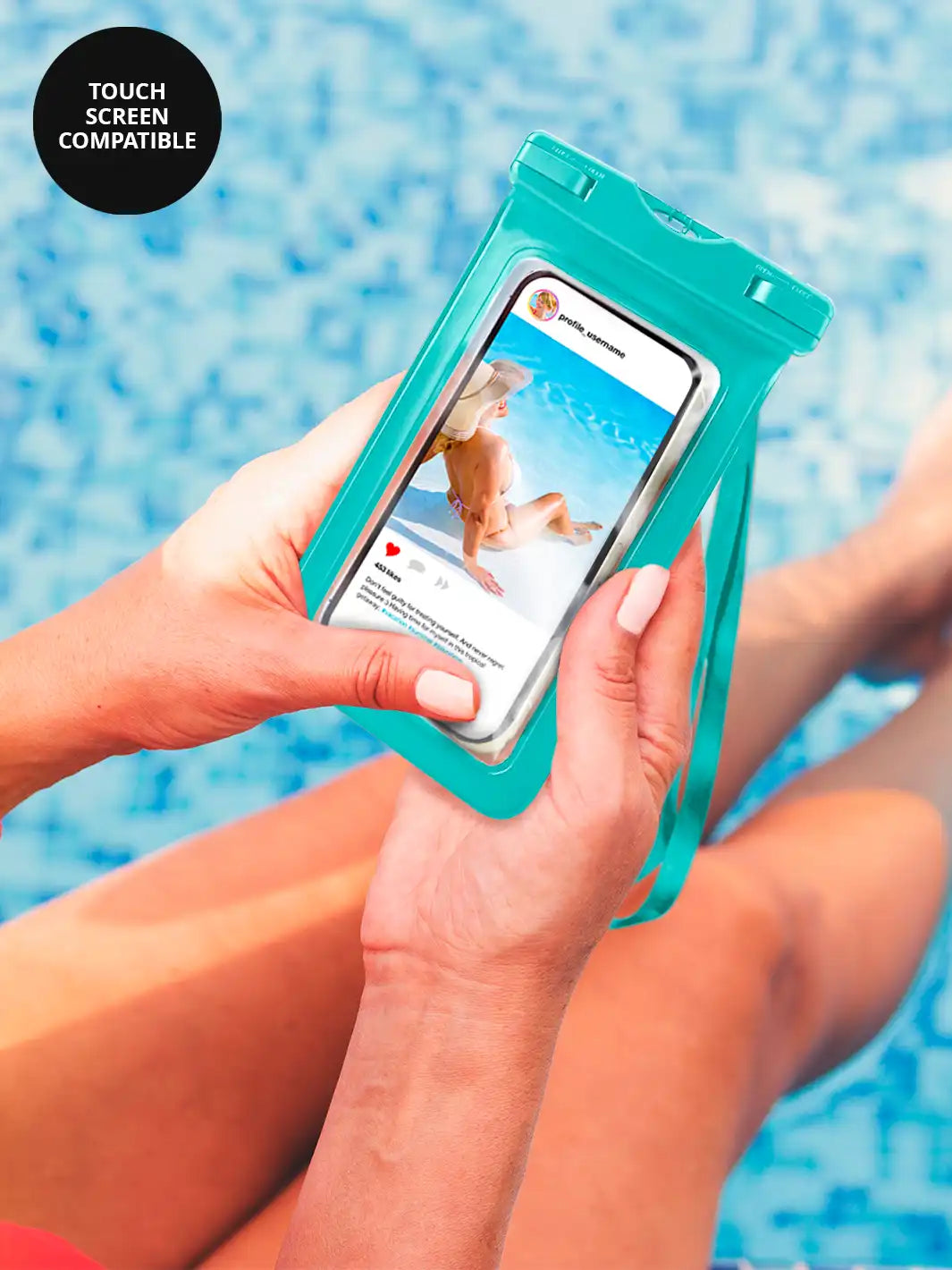 Waterproof Phone Bag - Aqua