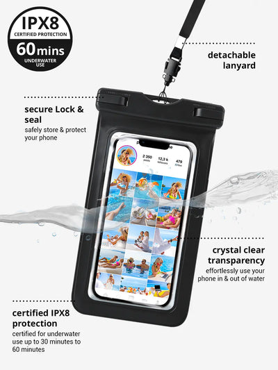 Waterproof Phone Bag - Black