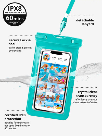 Waterproof Phone Bag - Aqua