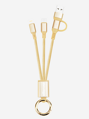 Gold 4-in-1 Charging Cable Keychain