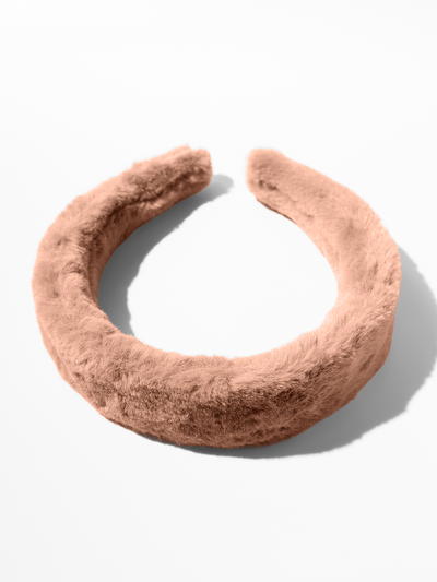 Faux Fur Headband - Blush