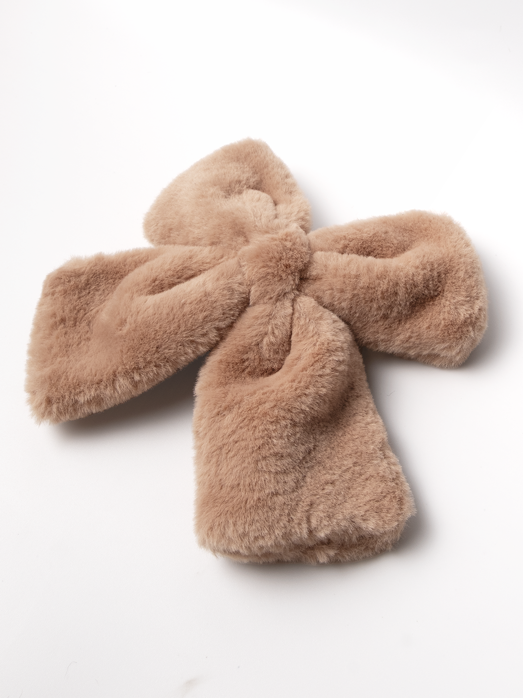 Faux Fur Bow- Blush