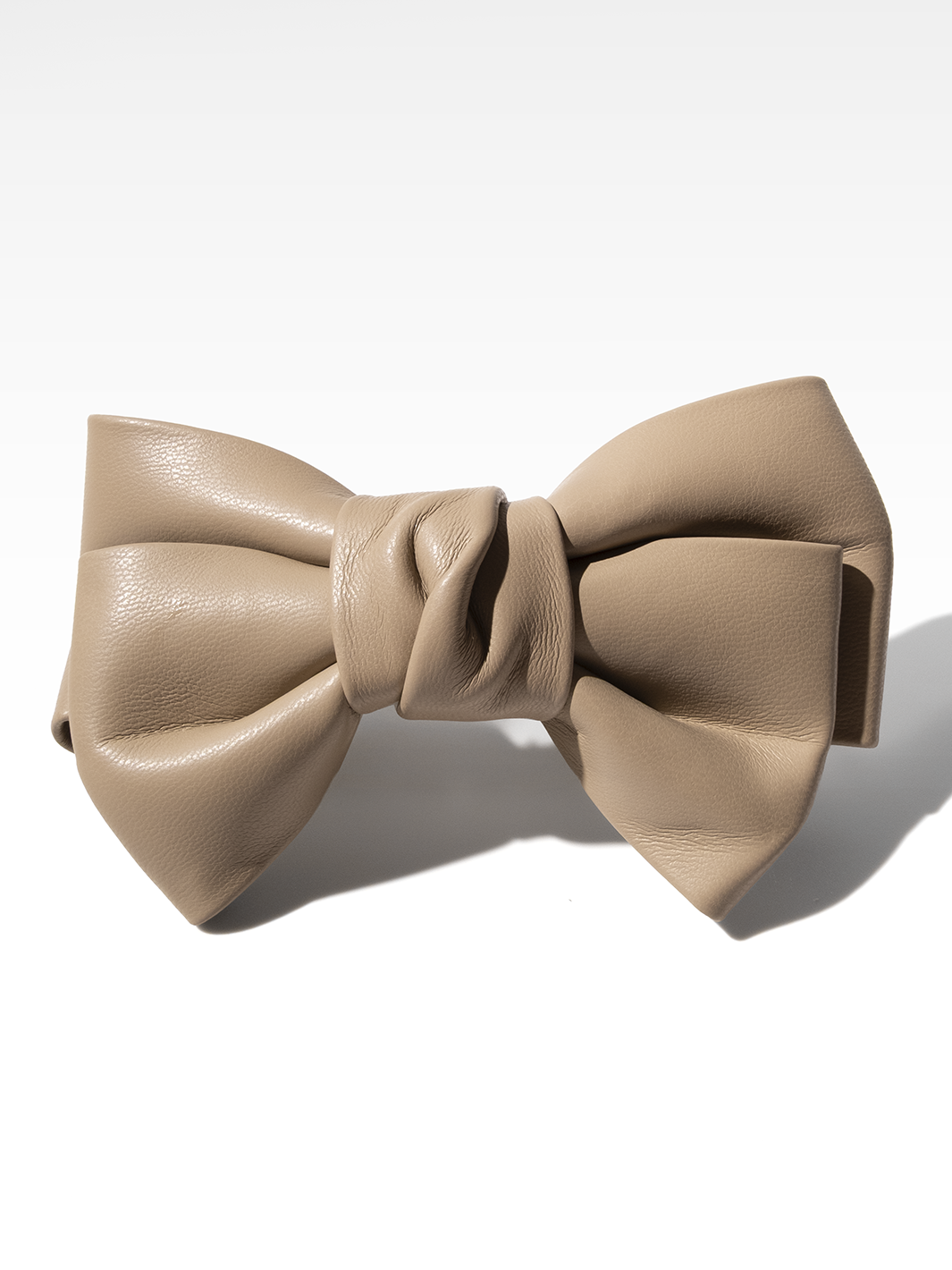 Vegan Leather Bow - Taupe