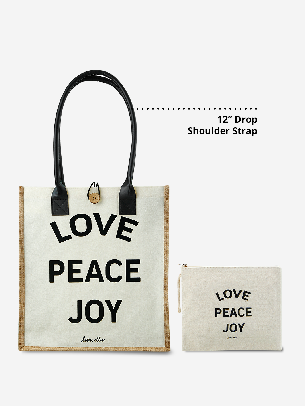 Market Tote Bag - Love Peace Joy