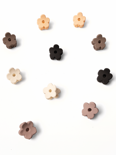 Mini Flower Clips, Set of 10