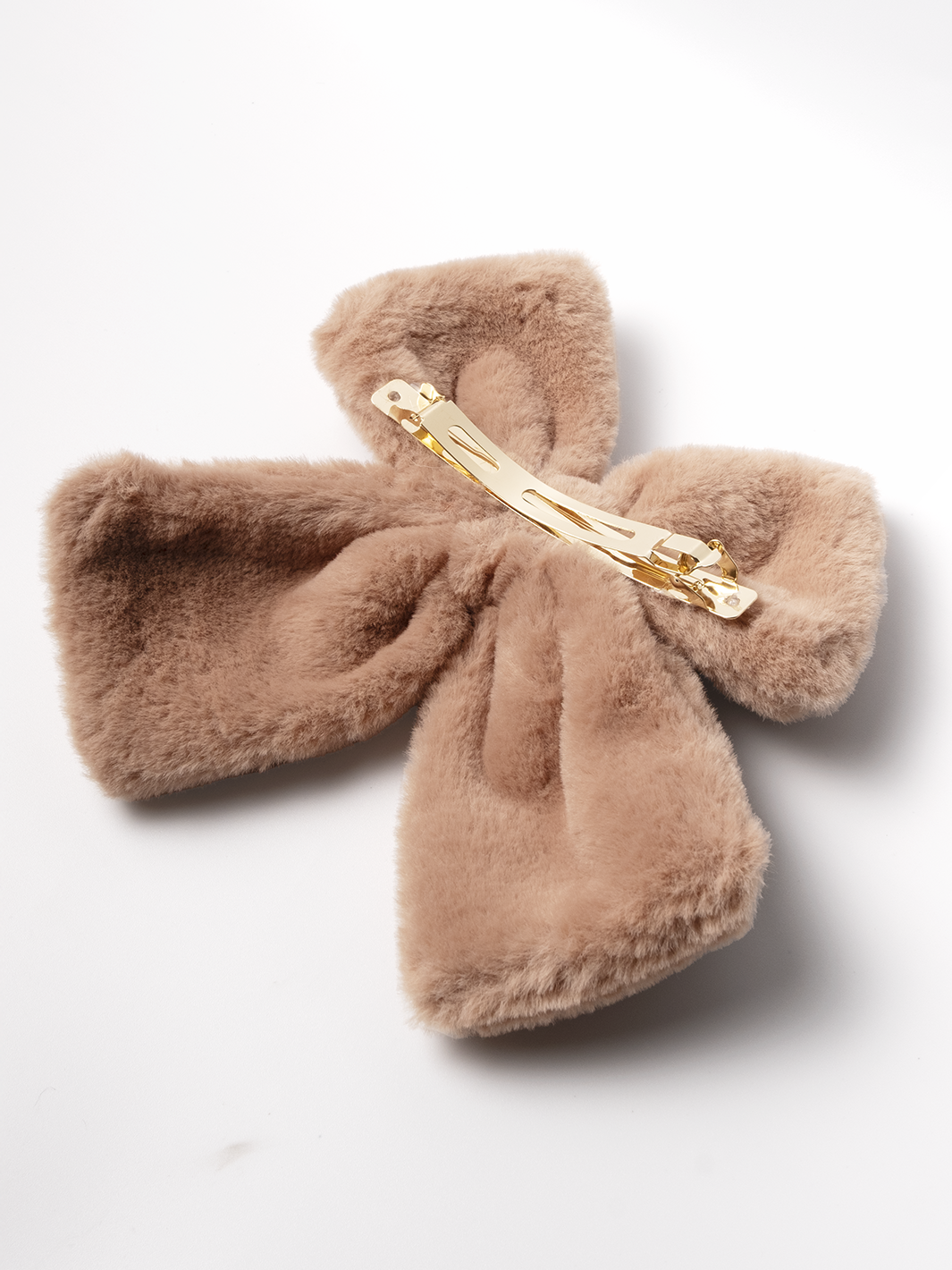 Faux Fur Bow- Blush