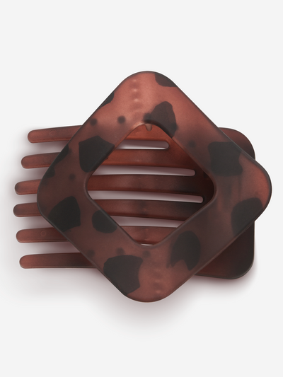 Flat-Lay Hair Clip - Matte Deep Tortoiseshell