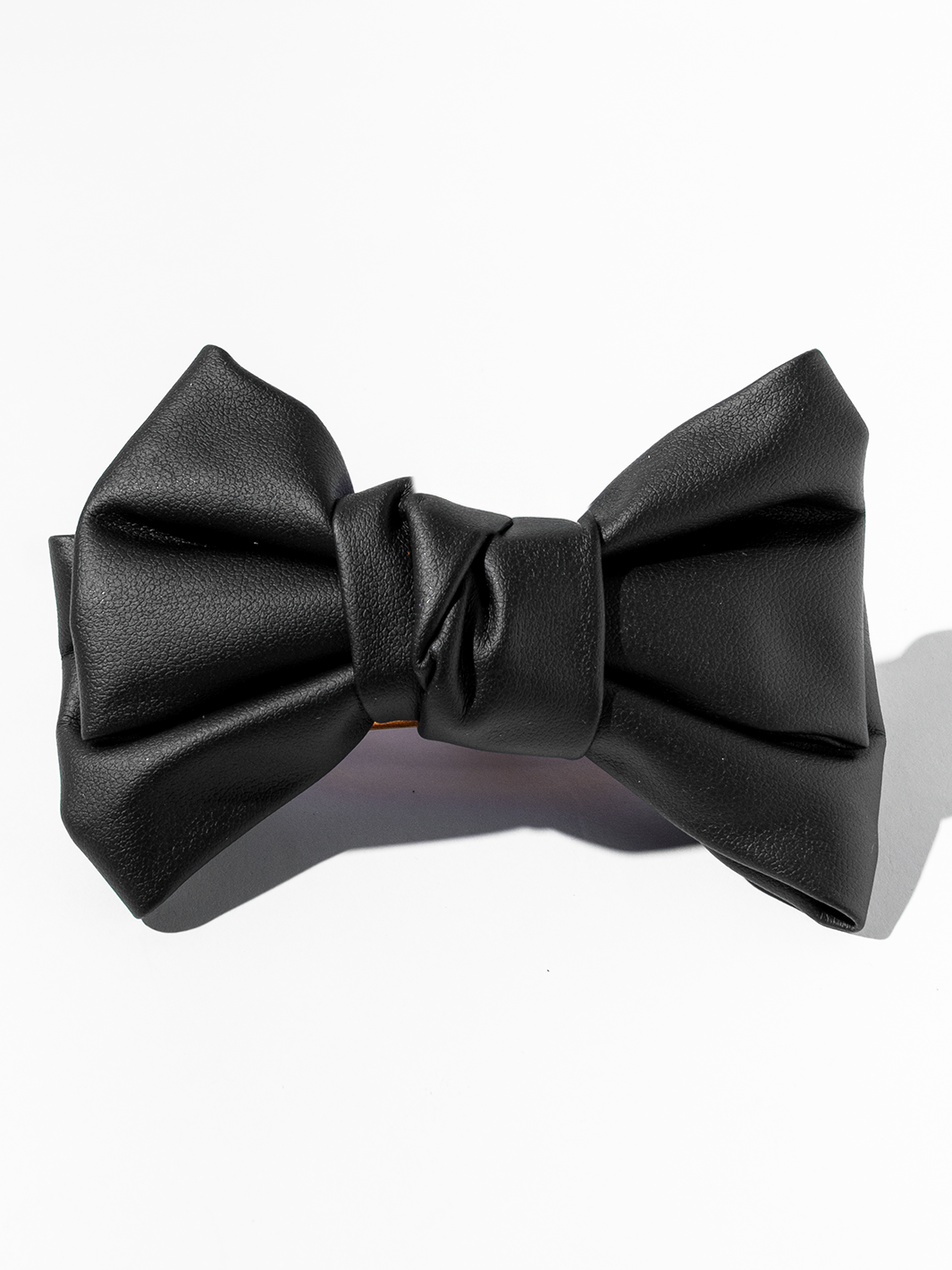 Vegan Leather Bow - Black