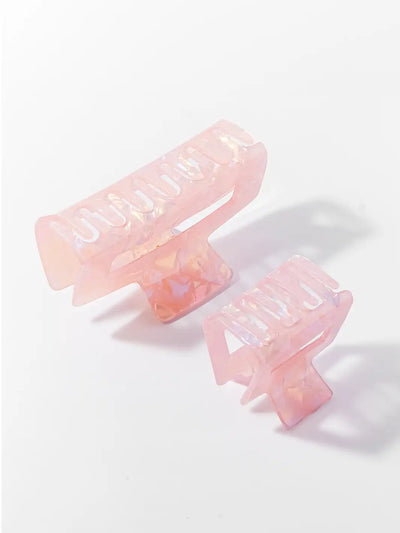 Rose Quartz Claw Clips, Set of 2