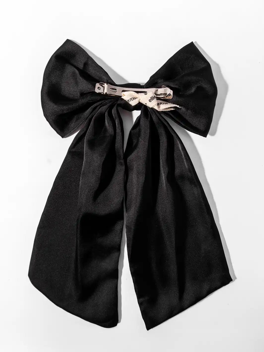 Black Large Satin Bow