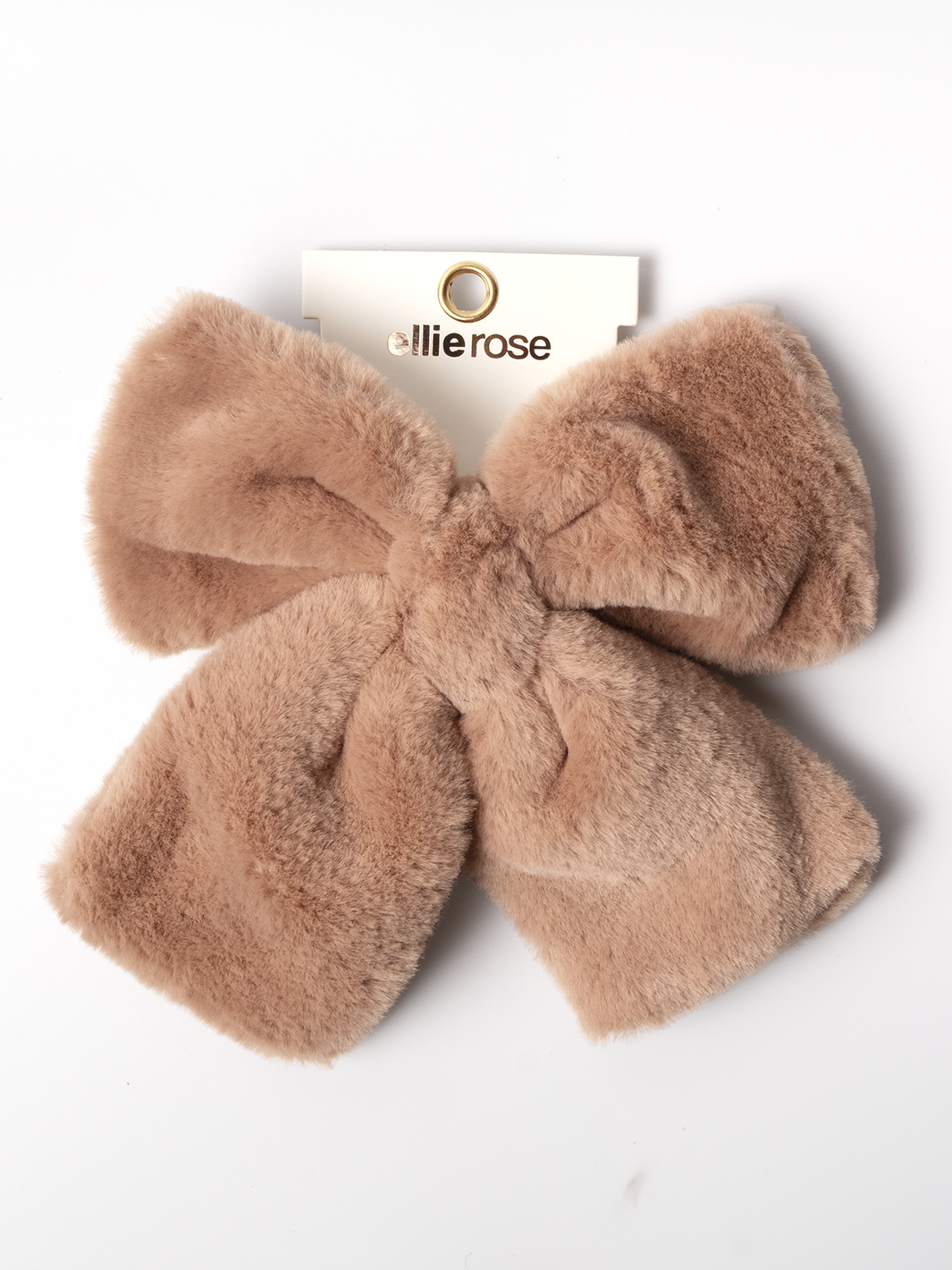 Faux Fur Bow- Blush