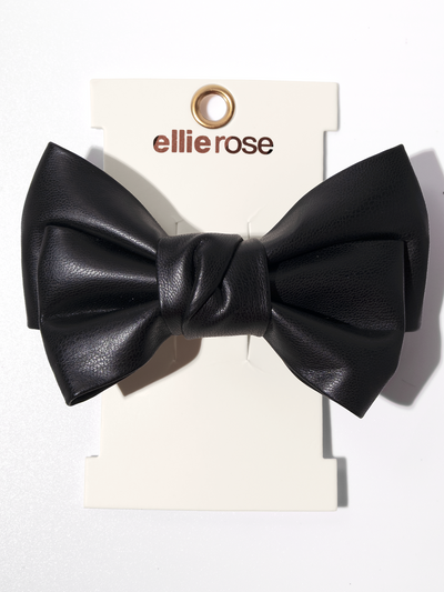 Vegan Leather Bow - Black