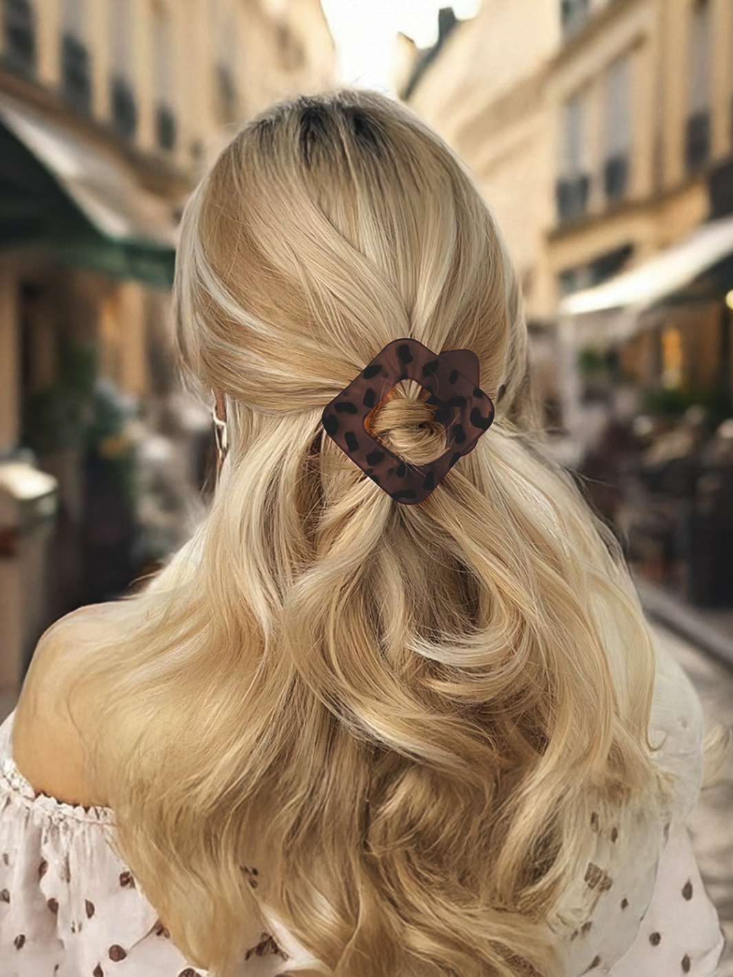 Flat-Lay Hair Clip - Matte Deep Tortoiseshell