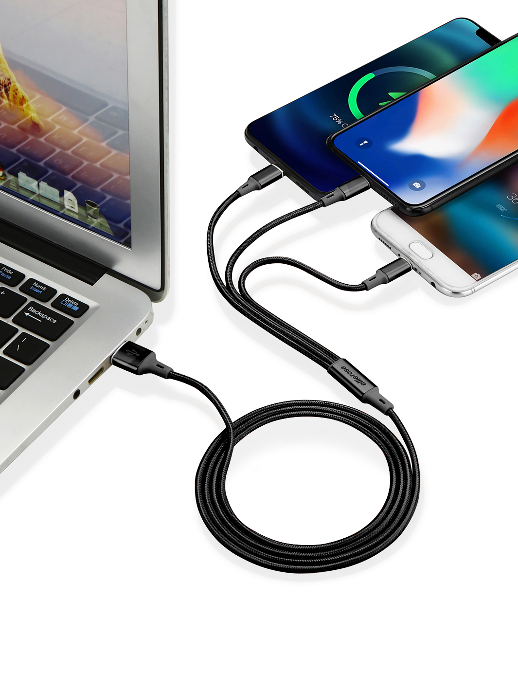 Black 3-in-1 Charging Cable