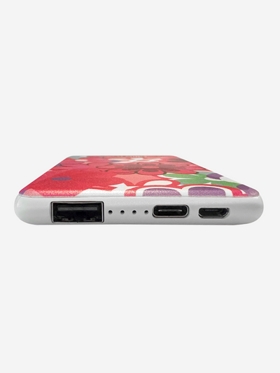 Groovy Floral Power Bank (USB-A + USB-C Ports)