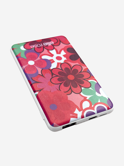 Groovy Floral Power Bank (USB-A + USB-C Ports)