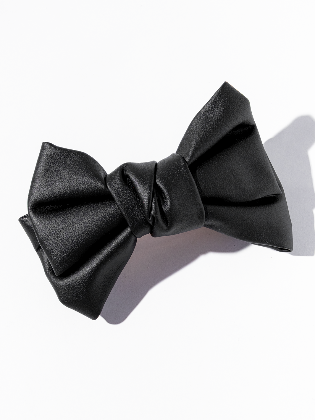 Vegan Leather Bow - Black