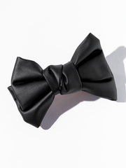Vegan Leather Bow - Black