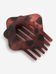 Flat-Lay Hair Clip - Matte Deep Tortoiseshell