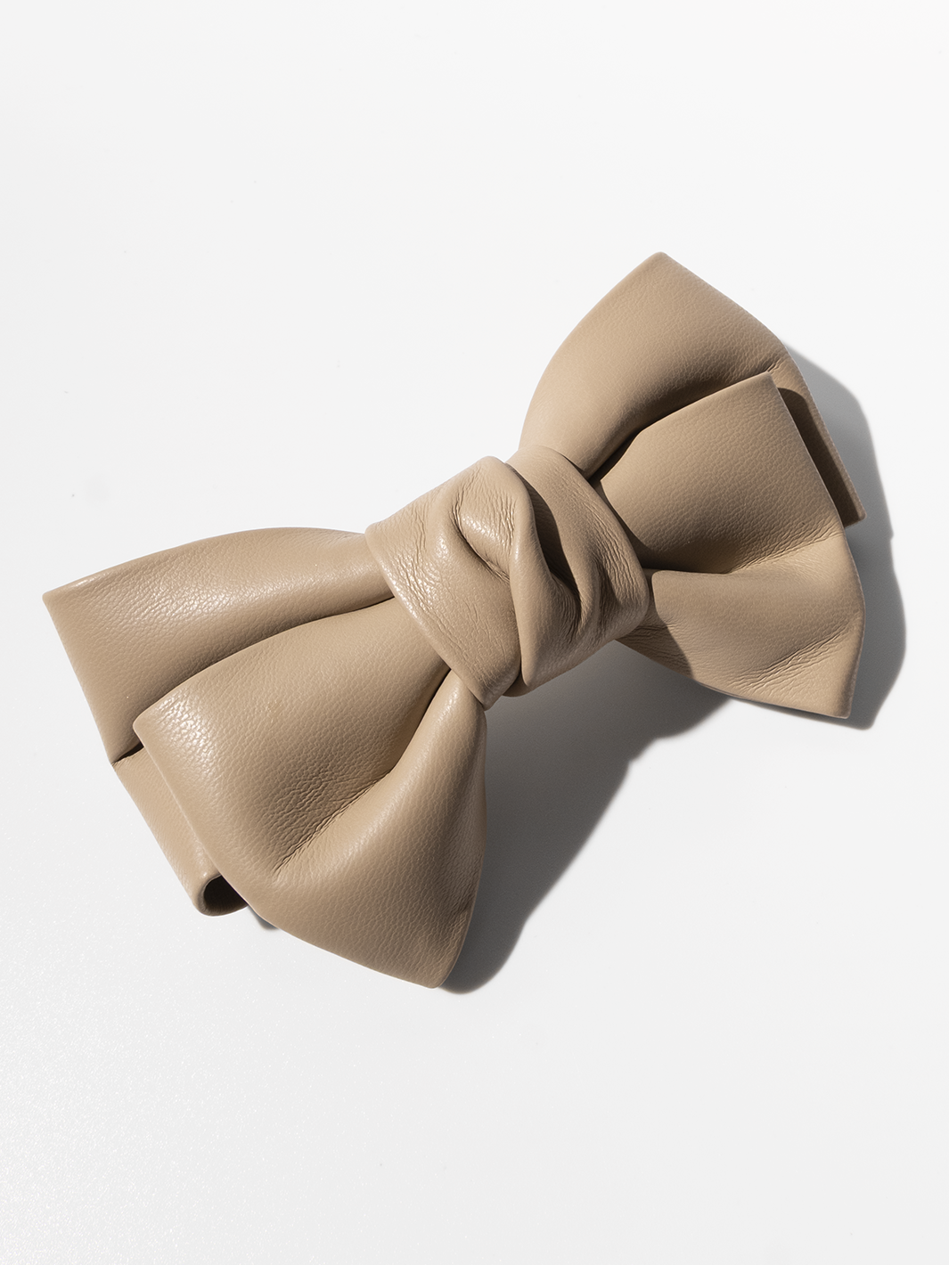 Vegan Leather Bow - Taupe