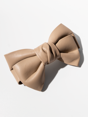 Vegan Leather Bow - Taupe