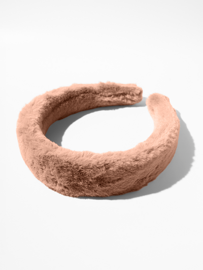 Faux Fur Headband - Blush