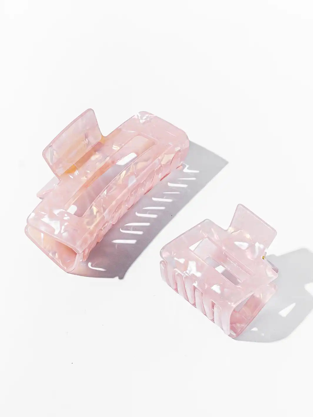 Rose Quartz Claw Clips, Set of 2